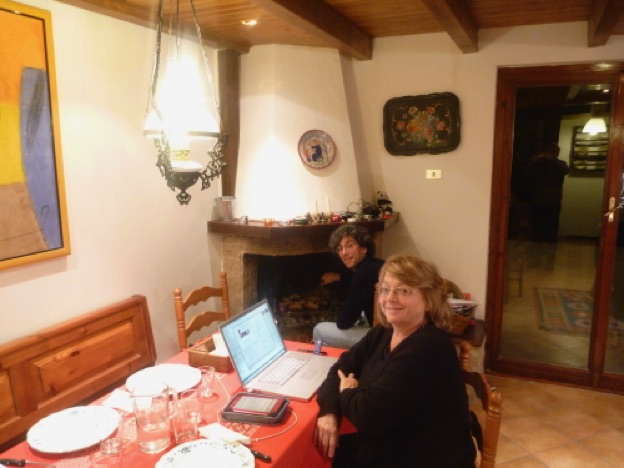 Making Bruschetta on New Years at Patricio and Claudia's chalet.